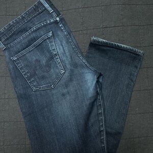 AG Adriano Goldschmied Dark Wash Straight Jeans The Matchbox Straight 30x34